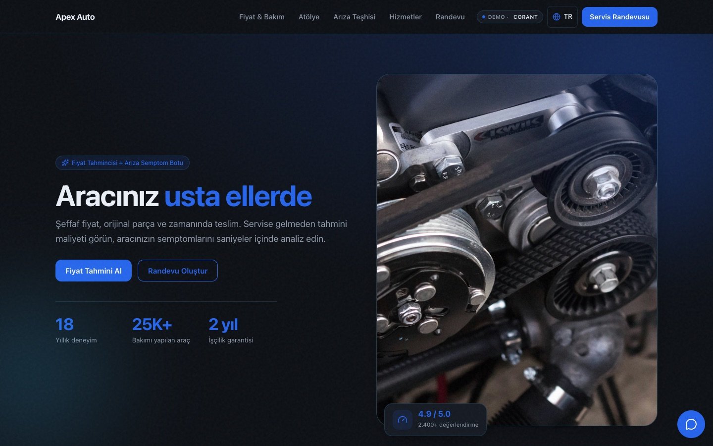 Apex Auto — Premium Oto Servis