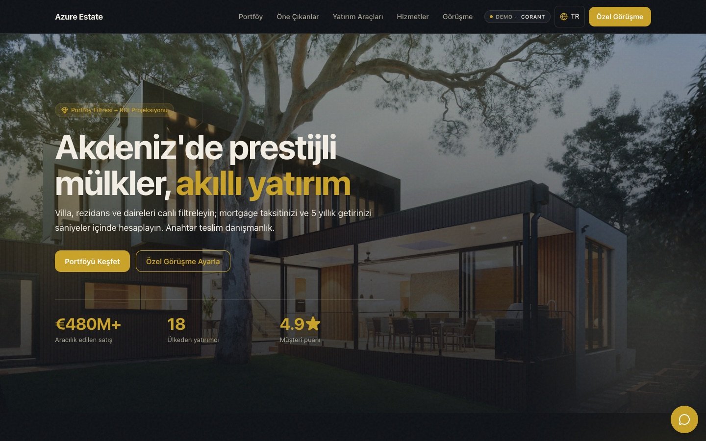 Azure Estate — Lüks Emlak · Yatırım